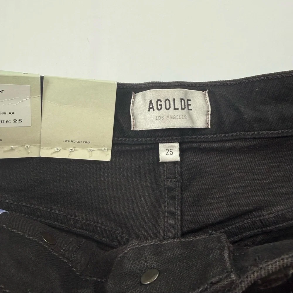AGOLDE Merrel Mid Rise Straight Jeans Black Axis Wash Size 25 NWT - Picture 4 of 5
